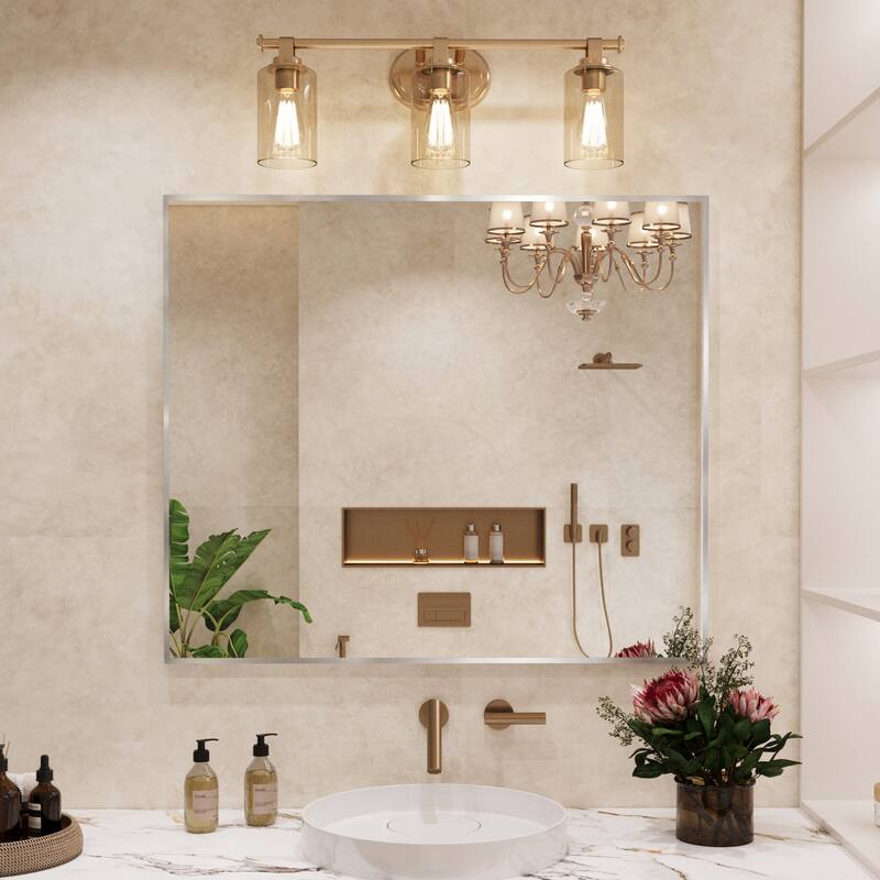 QuivaraView Wall Mounted Aluminum Frame Bathroom Vanity Mirror
