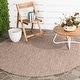 preview thumbnail 156 of 191, SAFAVIEH Courtyard Carolann Indoor/ Outdoor Waterproof Patio Backyard Rug 4' Round - Brown/Beige