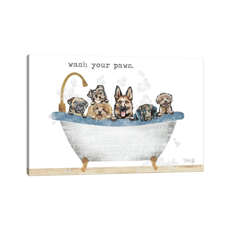 iCanvas "Wash Your Paws" by Marla Rae Canvas Print