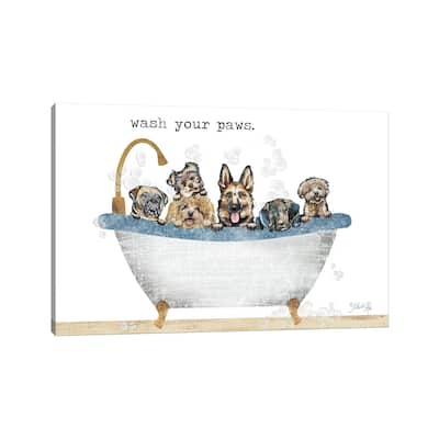 iCanvas "Wash Your Paws" by Marla Rae Canvas Print