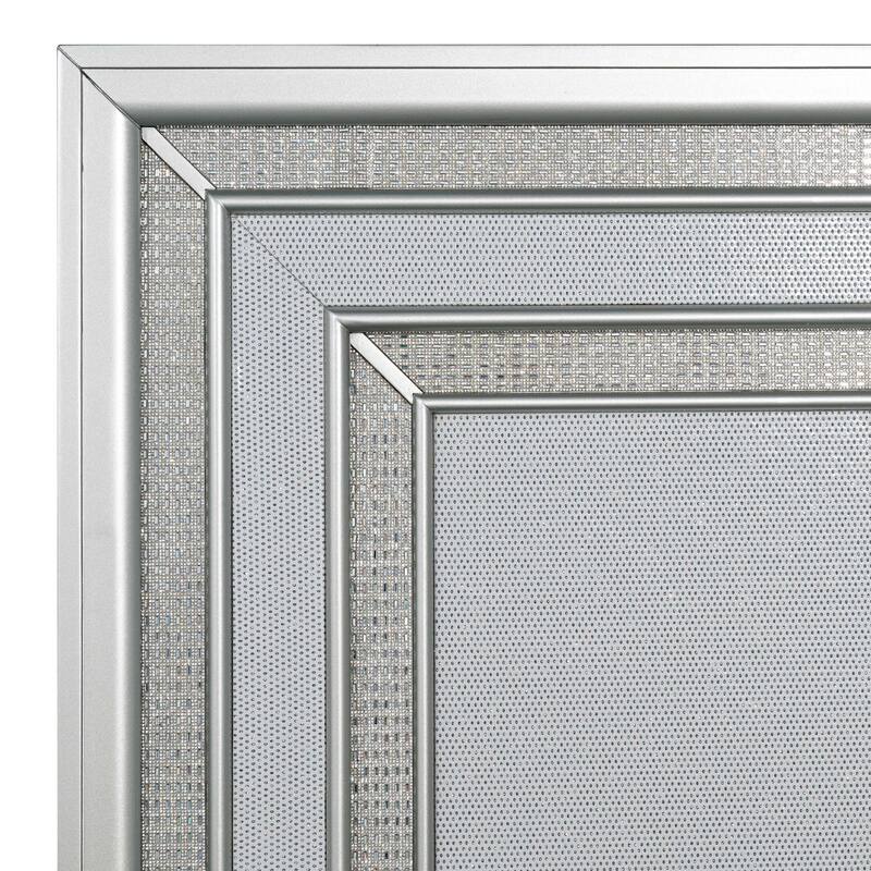 Furniture of America Gala Glam Silver Panel Bed with LED Lighting