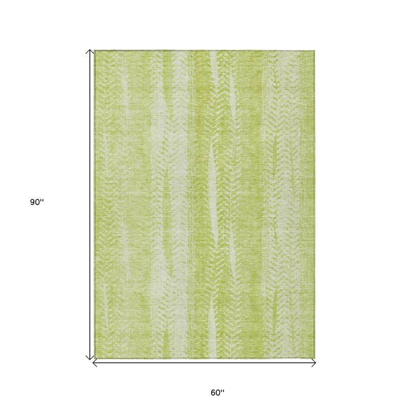 HomeRoots Botanical Leaves Transitional Rectangle Outdoor Rug