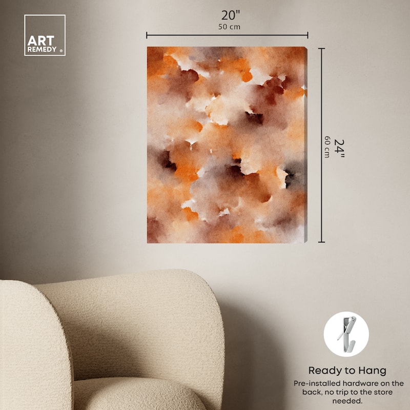 Art Remedy Dried Peach In Caramel Syrup Gallery Wrapped Watercolor Boho Abstracts