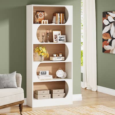Modern 5-Tier Bookcase, 71-Inch Tall Freestanding Bookshelf