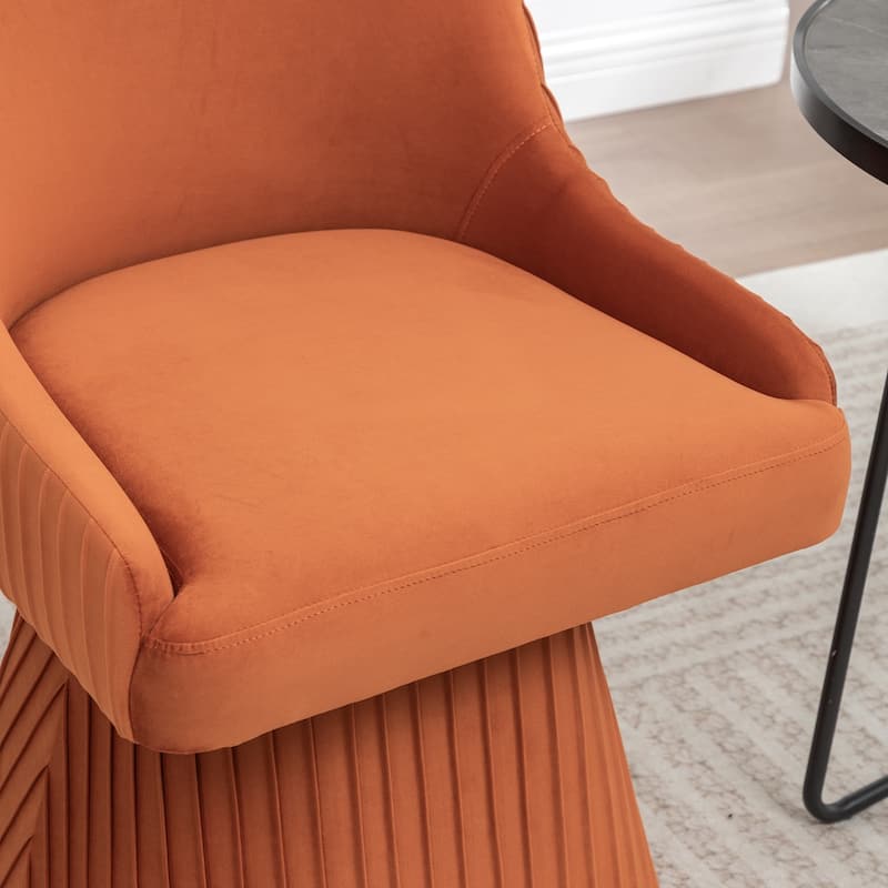 SEYNAR Modern Velvet 360 Degree Swivel Armless Dining chair Set of 6