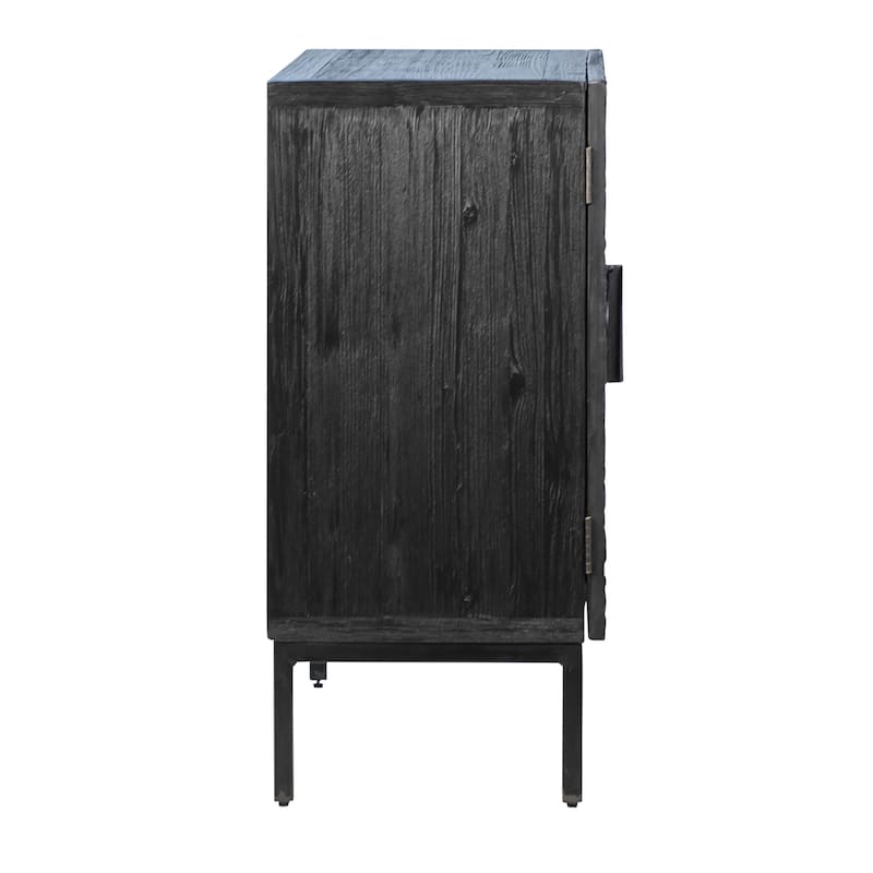 Cordilia 47-inch Black Reclaimed Pine and Iron Contemporary 2-Door Sideboard
