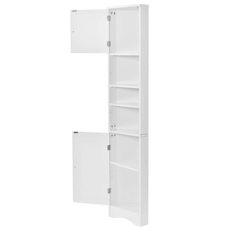 Corner Bathroom Storage Cabinet with Two Doors