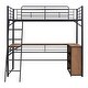 preview thumbnail 3 of 34, Metal Loft Bed with L-shaped Desk and 3 Layers of Shelves, Reversible Ladder