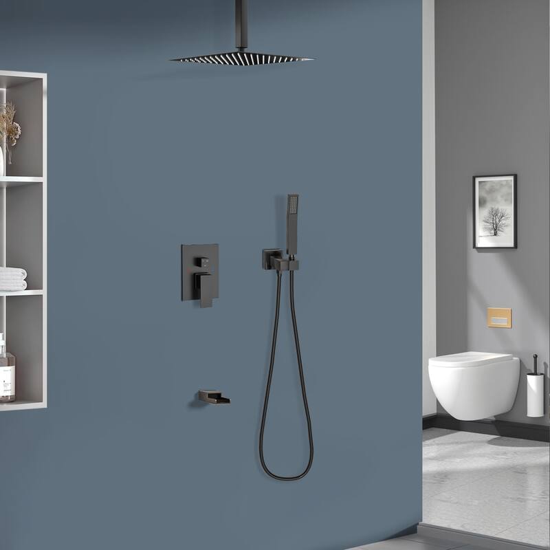 Topcraft 12-inch Ceiling Mount Square Shower System with Rough-in Valve - 12*12