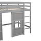 preview thumbnail 9 of 16, Wood Twin Size Loft Bed with Built-in Storage Wardrobe and 2 Windows - Perfect for Play and Sleep - Gray