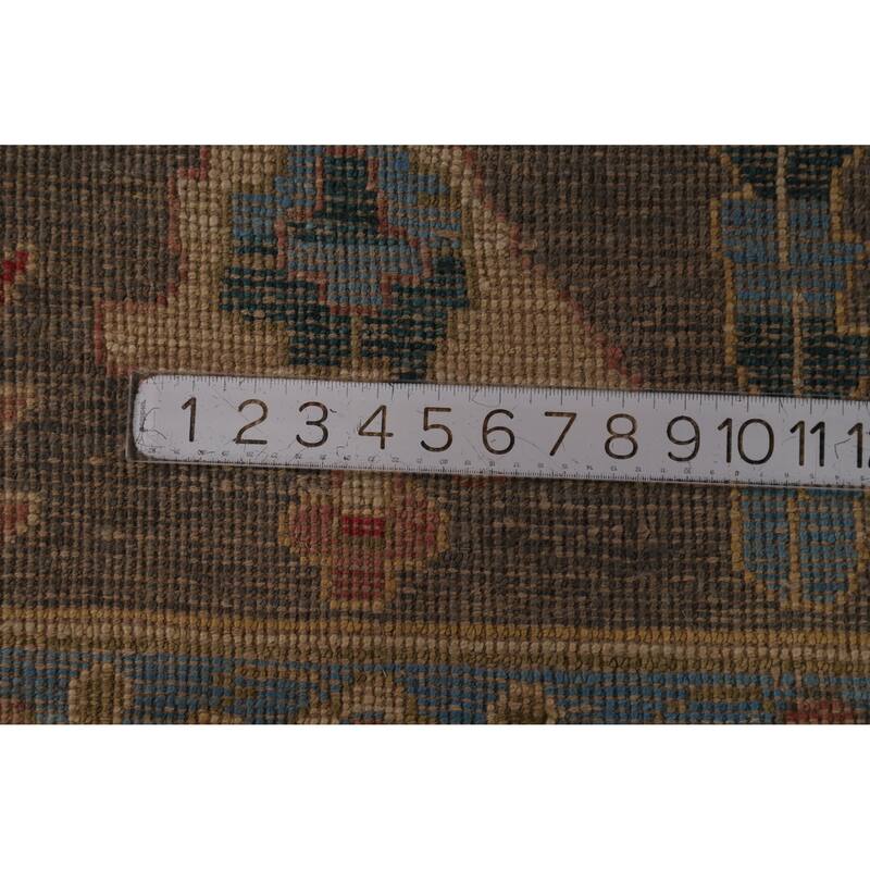 Hand Knotted Oriental 100% Wool Carpet Transitional All-Over Beige & Ivories Oushak Area Rug - 14' 11'' X 12' 0''