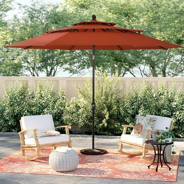 10ft Patio Umbrella 3 Tier Vented Outdoor Market Table Umbrella with Crank and Tilt - Bed Bath & Beyond - 38203884 10ft Patio Umbrella 3 Tier Vented Outdoor Market Table Umbrella with Crank and Tilt - Bed Bath & Beyond - 38203884