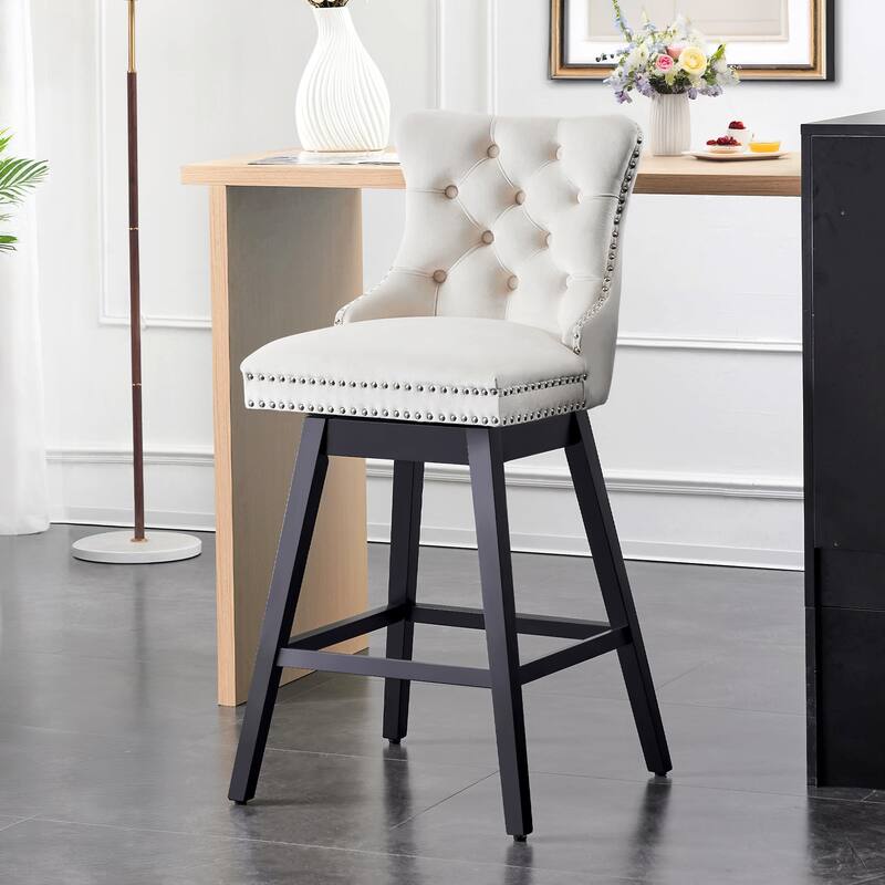 26"/29" Velvet Swivel Counter and Bar Height Stools (Set of 1/2/3/4)