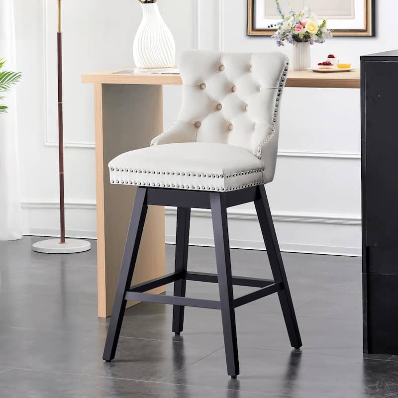 26"/29" Velvet Swivel Counter and Bar Height Stools (Set of 1/2/3/4)