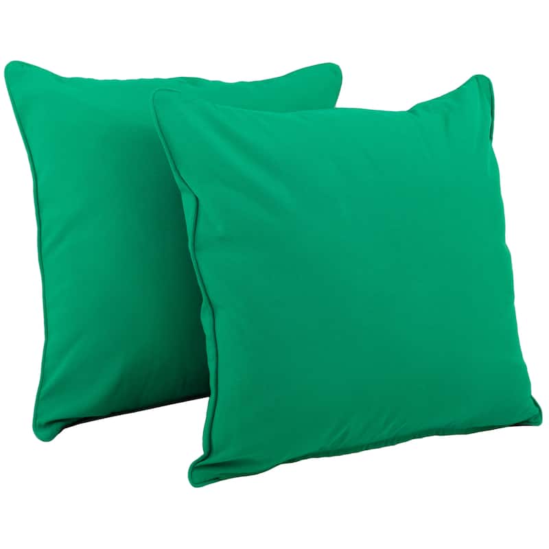 25-inch Corded Twill Throw Pillows (Set of 2) - Emerald