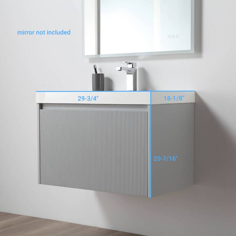 Floating Bathroom Vanity with Sink, Wall Mounted Vanity