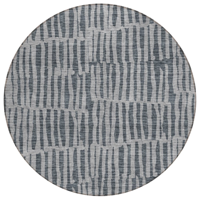 HomeRoots Striped Transitional Rectangle Outdoor Rug