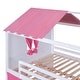 preview thumbnail 10 of 26, Kids Castle Full Over Full Bunk Bed with Roof and Windows