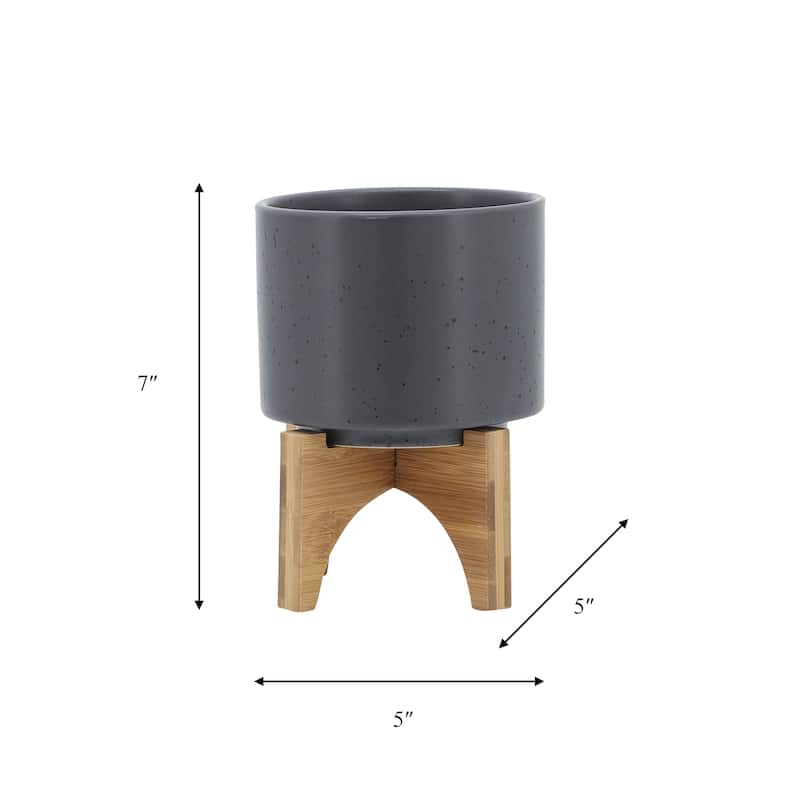 Sagebrook Home Neutral Ceramic Planter Pot with Stand Indoor/Outdoor