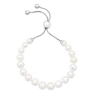 Honora Bracelets Find Great Jewelry Deals Ping At Honora 7 10 Mm Freshwater White Pearl Bolo Bracelet With Slider In Stainless Steel