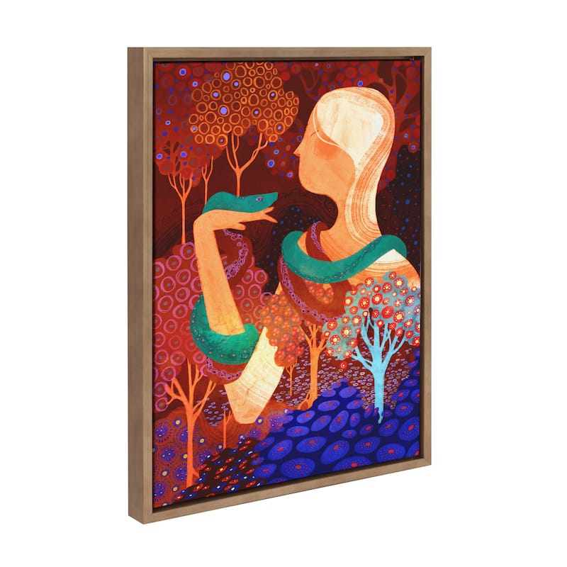 Kate and Laurel Sylvie Eden Framed Canvas by Faryn Hughes - 18x24 - Gold