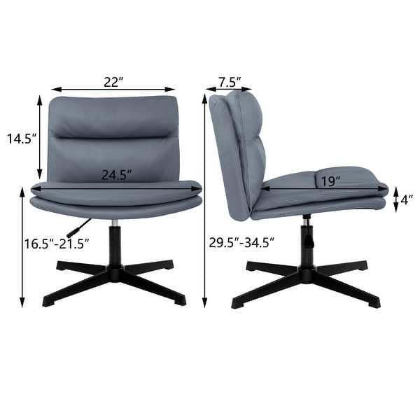 Solid Base Computer Chair Leather Home Office Chair Adjustable Computer Desk Chair Bedroom Chair ...