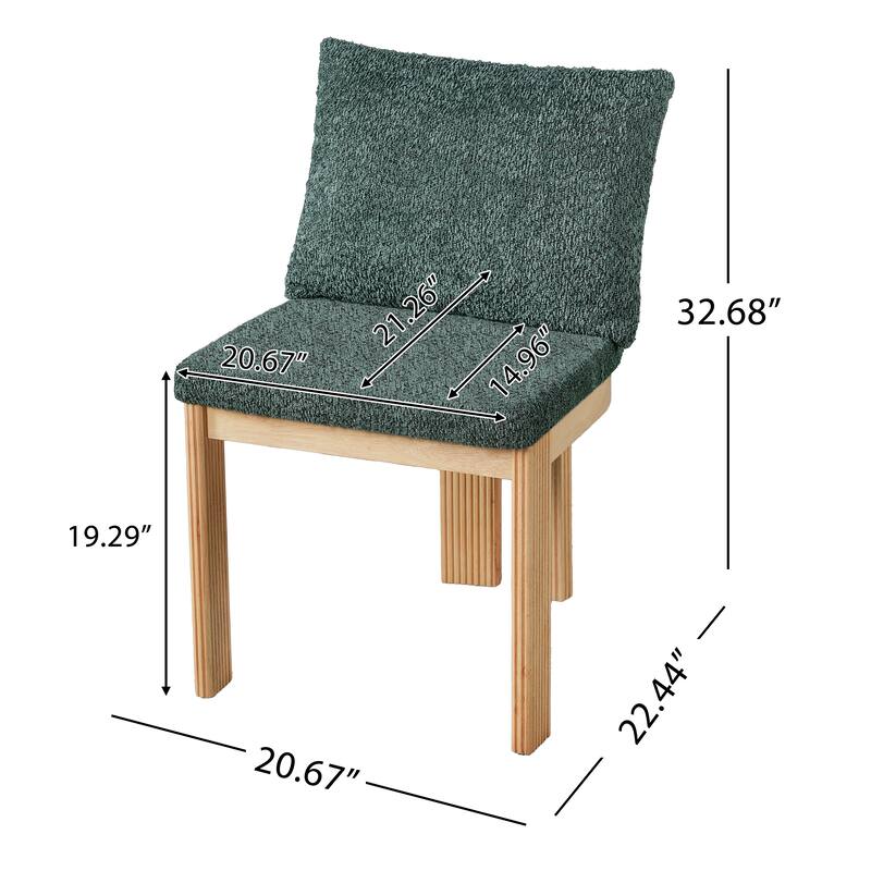 Christopher Knight Home - Modern 20.67" Boucle Upholstered Dining Chairs Set, Ergonomic Contoured Seat & Solid Wood Legs