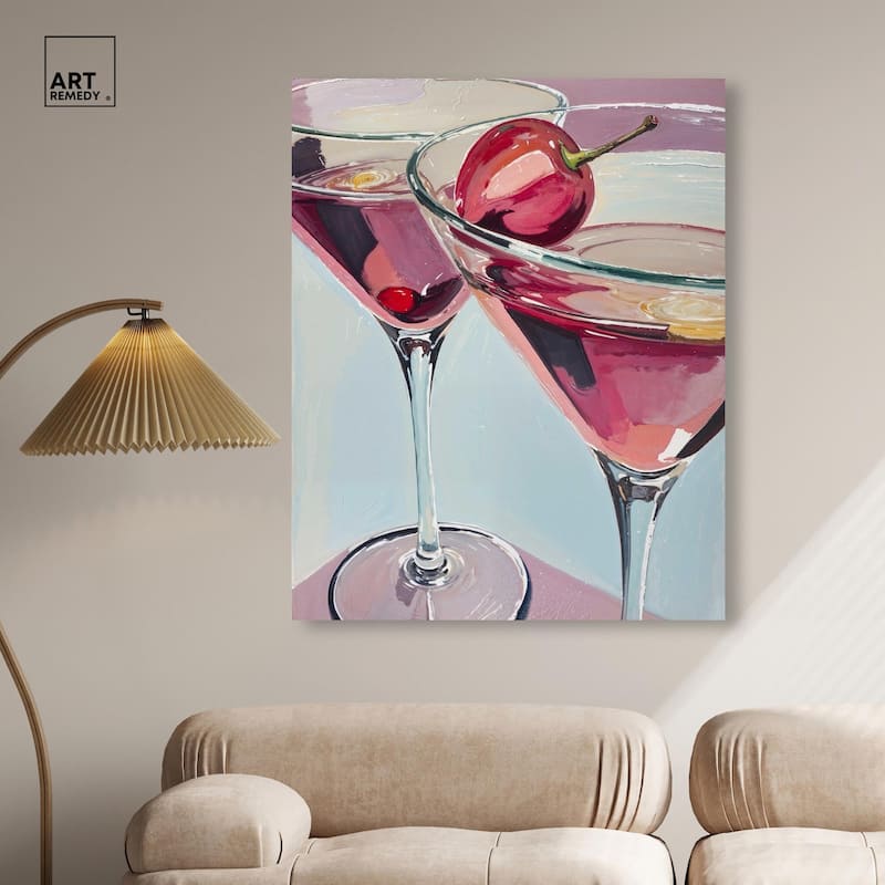Cherry Cosmo Canvas by Art Remedy, Gallery Wrapped