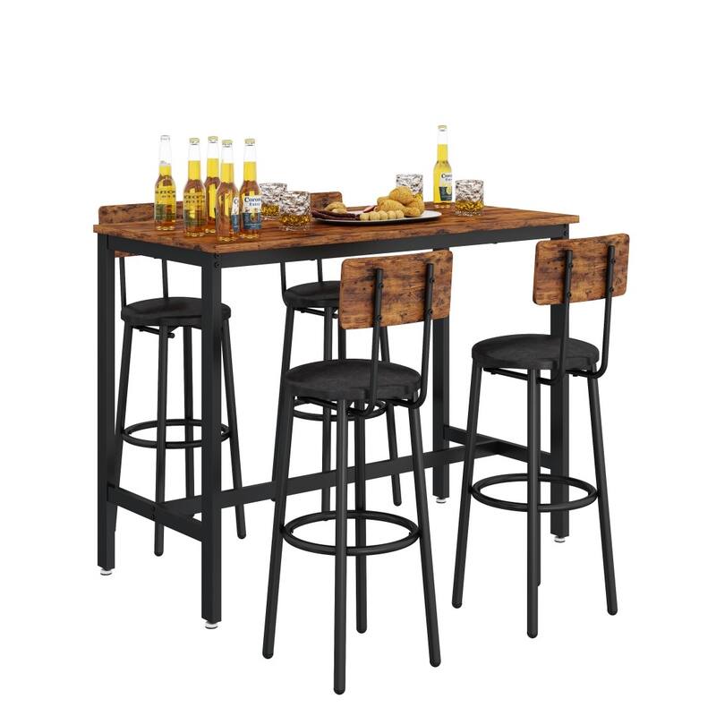 Bar Table Set with 4 Bar stools - 47.24’’w x 23.62’’d x 35.43’’h