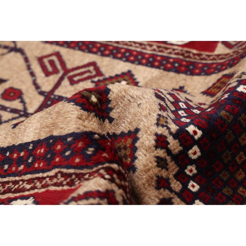 ECARPETGALLERY Hand-knotted Baluch Tan Wool Rug - 3'4 x 5'9