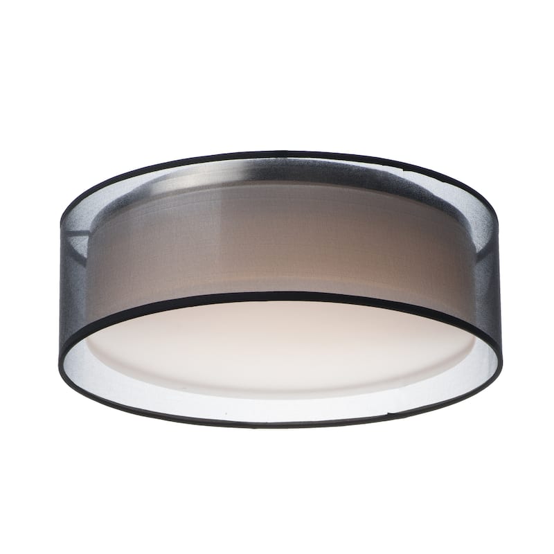Prime 16"W LED Flush Mount Light - Black Organza
