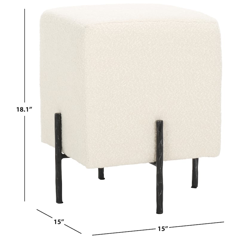 SAFAVIEH Couture Jessa Square Boucle Ottoman