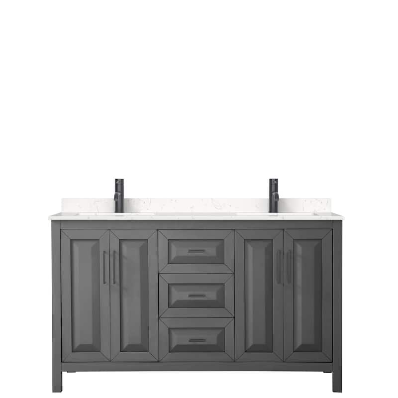 Daria 60 Inch Double Vanity, Cultured Marble Top