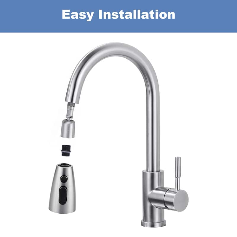 WOWOW 3 Function Kitchen Faucets Head Replacement with 9-Adapters