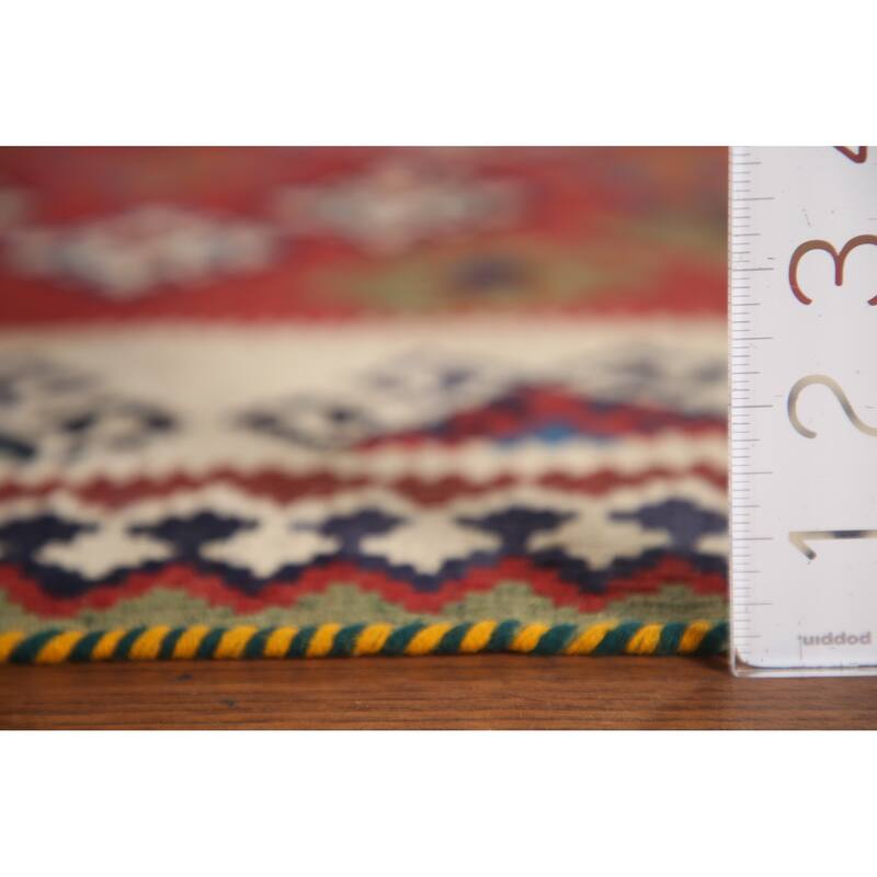 Vegetable Dye Hand-Woven Kilim Qashqai Persian Vintage Runner Rug - 4'5"x 8'11"