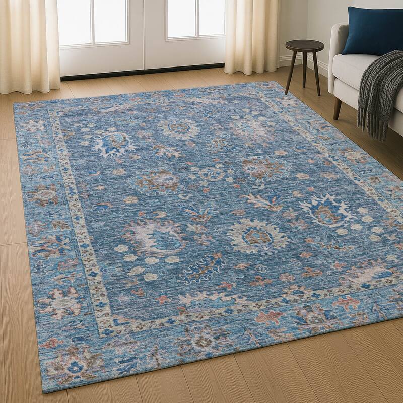 Premium Washable Super Soft Traditional Lily Mayfield Rug - Blue - 3' x 5'