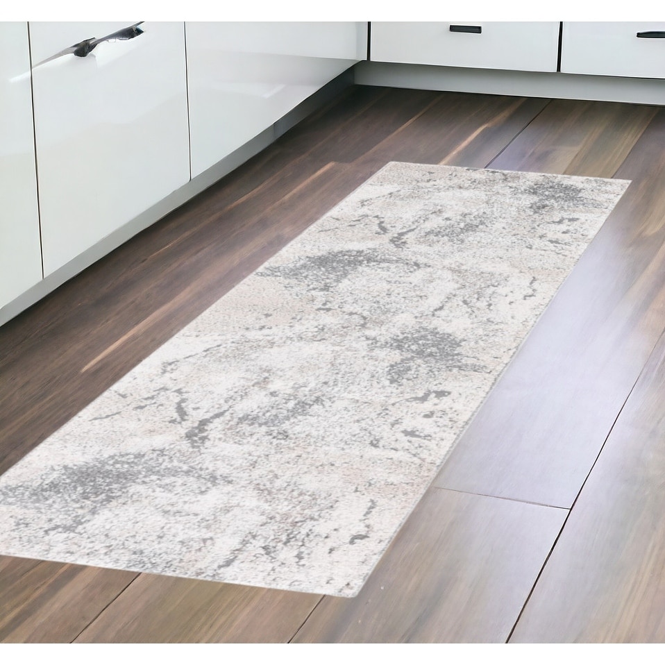 Power Loomed Abstract Modern Durable Area Rug - 96' X '30' X '0.4