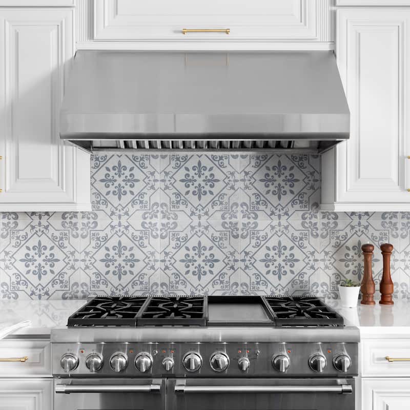 Merola Tile Atlantic Azul 17-5/8" x 17-5/8" Ceramic Floor and Wall Tile