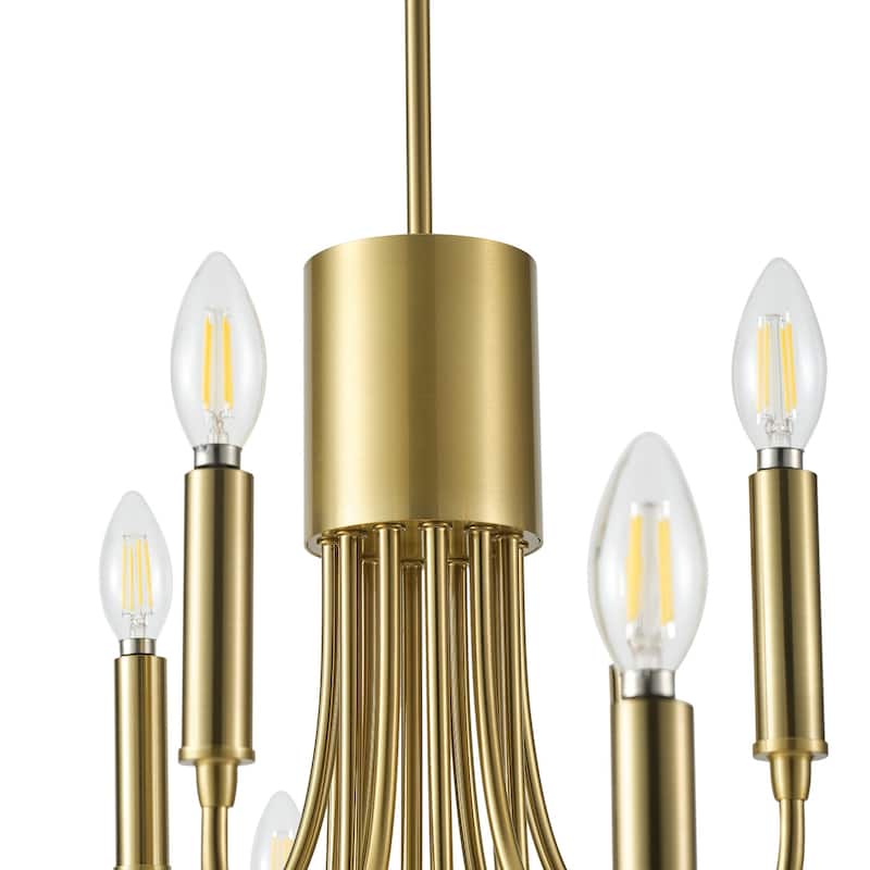 Classic Industrial 12-Light Iron Candle Chandelier for Dining Room Kitchen Island