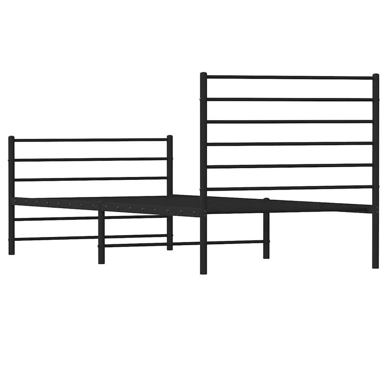 vidaXL Metal Bed Frame with Headboard, No Mattress