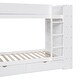 preview thumbnail 16 of 30, Functional Twin over Twin Solid Wood Bunk Bed Kids Bed with 2 Drawers and Multi-layer Cabinet,Safety Design
