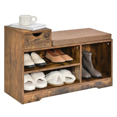 Costway 2-tier Shoe Bench Storage Shoe Rack Organizer Cabinet with - See Details