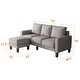 preview thumbnail 23 of 22, Modern Comfortable Living Room Furniture L Shape Sofa with Ottoman in Fabric with High Quality Wood and Durable Metal Legs
