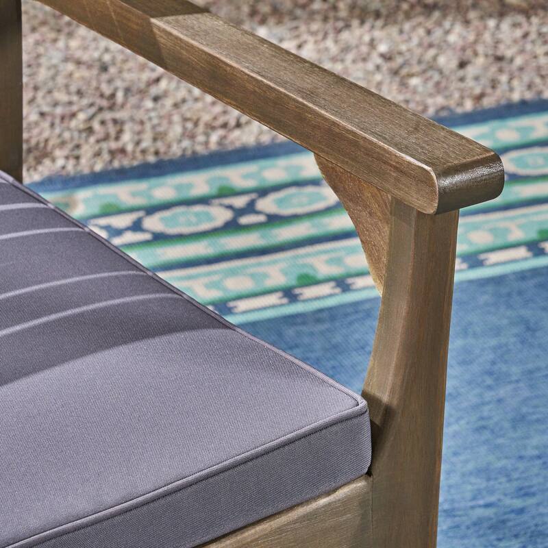 Roomfitters 2-Piece Outdoor Dining Chairs, Acacia Wood and Wicker Hybrid Seating with Water-Resistant Cushions