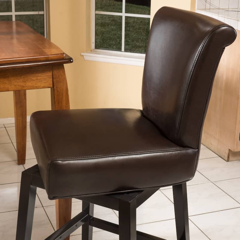 Tracy 32-inchBonded Leather Swivel Barstool by Christopher Knight Home