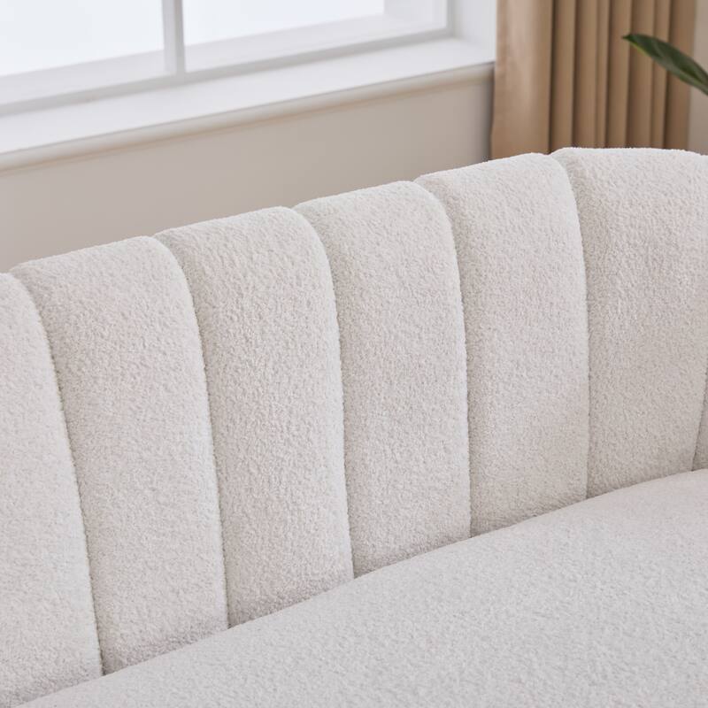 50.1" W Loveseat Sofa,Mid-Century Modern Chenille Sofa with Metal Legs