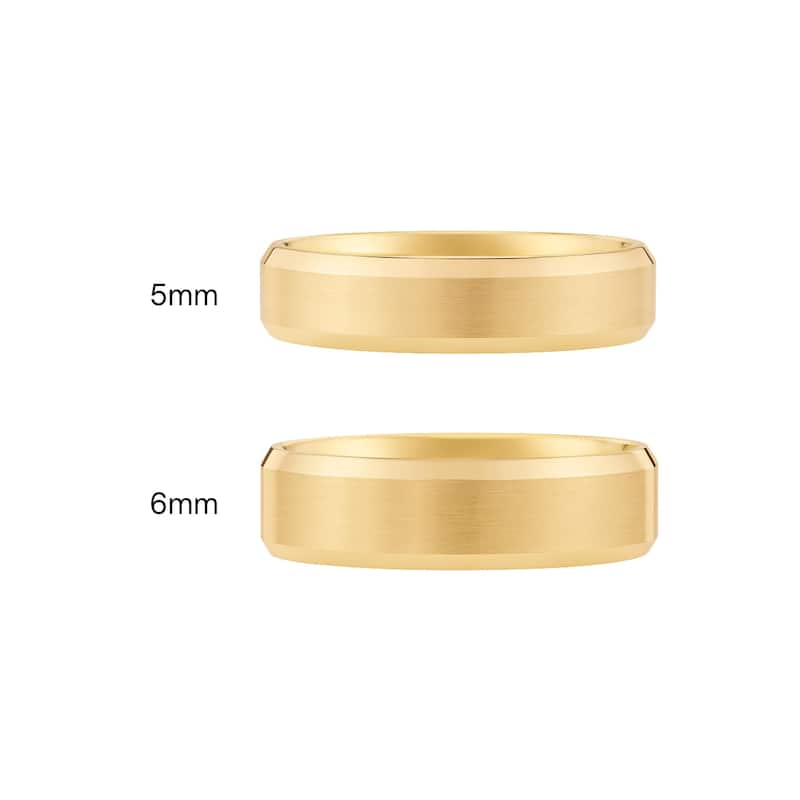 Clover Yellow Gold Beveled Edge Wedding Band