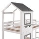 preview thumbnail 9 of 7, Modern Twin Over Twin Bunk Bed Saves Space Wood Bed with Roof, Full-length Guardrail, Ladder,Window