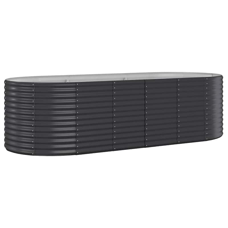 vidaXL Garden Raised Bed Anthracite Powder-coated steel - 98.0 x 39.4 x 26.8