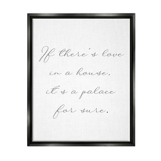 Stupell Minimal Love In A House Framed Floater Canvas Wall Art Design ...